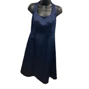 DAVID’S BRIDAL, Royal Blue Halter Neck Gown, Size 8,